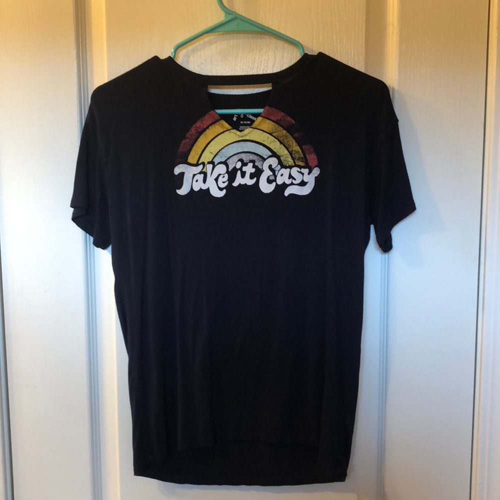 Navy Blue “Take it easy” choker shirt